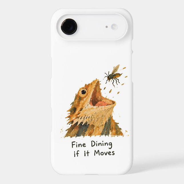 Fine Dining If It Moves Bearded Dragon Art iPhone Case (Back)