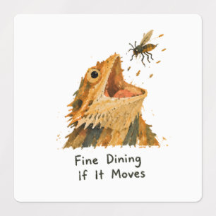 Fine Dining If It Moves Bearded Dragon Art Labels