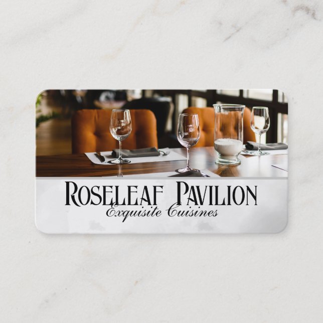 Fine Dining | Restaurant | Table Setting Business Card (Front)