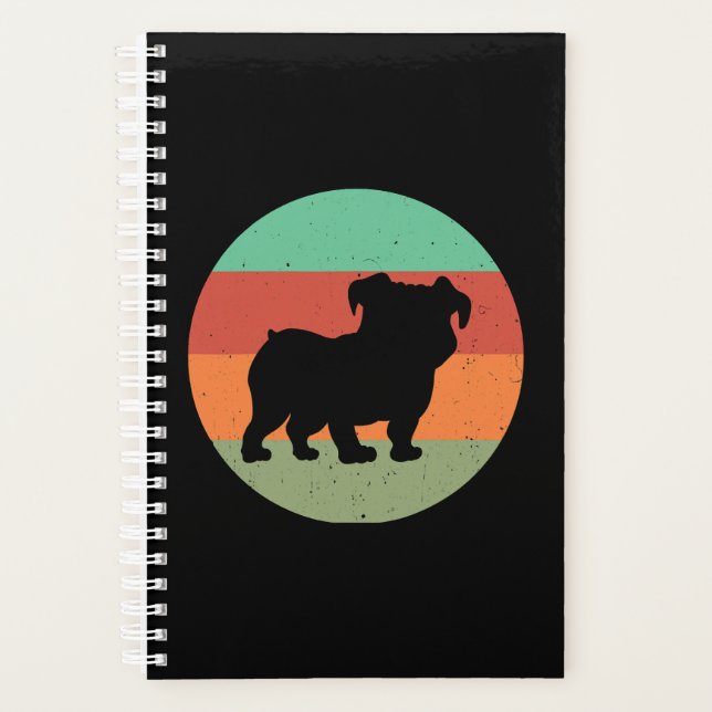 Fine Distressed English Bulldog Pet By Dog Mom Planner (Front)