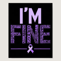 Fine Fibromyalgia Warrior Fibro Awareness Purple R Poster