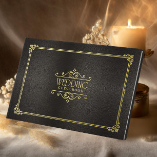 Fine Filigree Gold Foil Wedding ID871 Foil Guest Book
