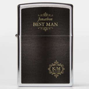 Fine Filigree Gold Wedding Best Man ID871 Zippo Lighter