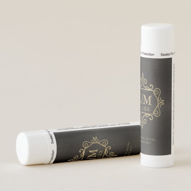 Fine Filigree Gold Wedding Thank You ID871 Lip Balm (Rotated Right)