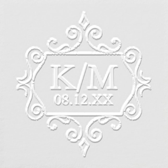 Fine Filigree Wedding Initials ID871 Embosser (Design)