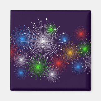 Fine Fireworks Cute Cool Girly Retro Vector Magnet