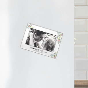 Fine Floral Watercolor Wedding Magnetic Frame