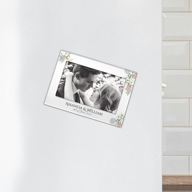 Fine Floral Watercolor Wedding Magnetic Frame (Creator Uploaded)