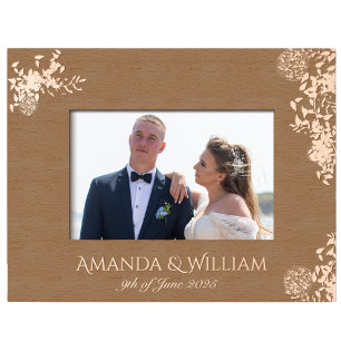 Fine Floral Wedding Keepsake Engraved Frames