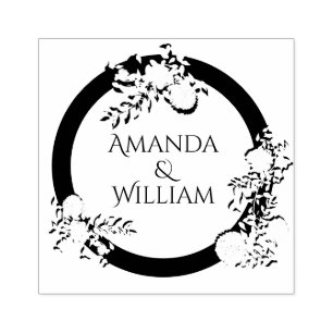 Fine Floral Wedding Rubber Stamp