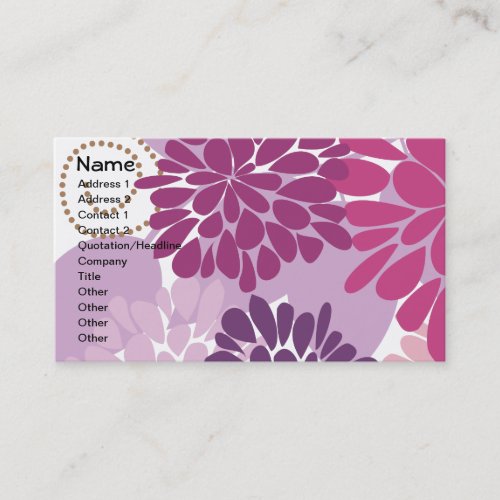 Pink Retro Floral Vector Pattern Business Card Templates