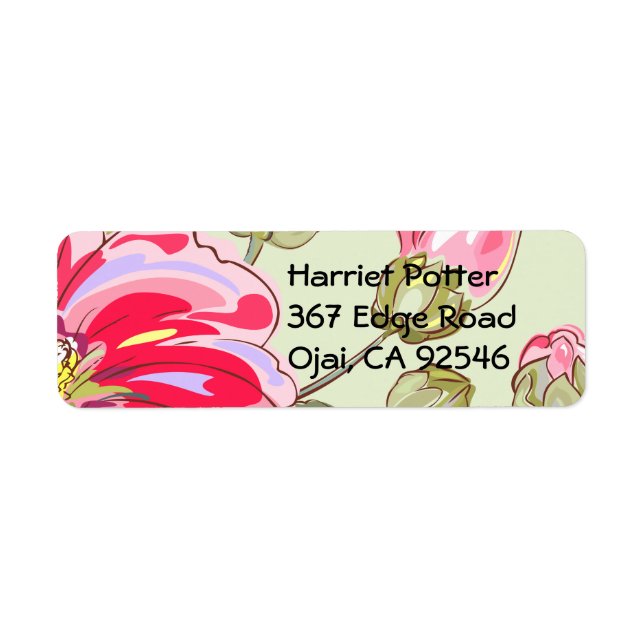 Fine Flower Cool Cute Girly Retro Floral Label (Front)