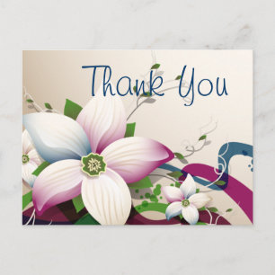 Fine Flower Cool Cute Girly Retro Floral Postcard