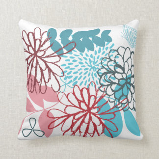 Fine Flower Cool Cute Girly Retro Floral Throw Pillow