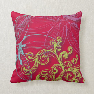 Fine Flower Cool Cute Girly Retro Floral Throw Pillow