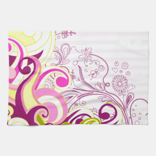 Fine Flower Cool Cute Girly Retro Floral Towel