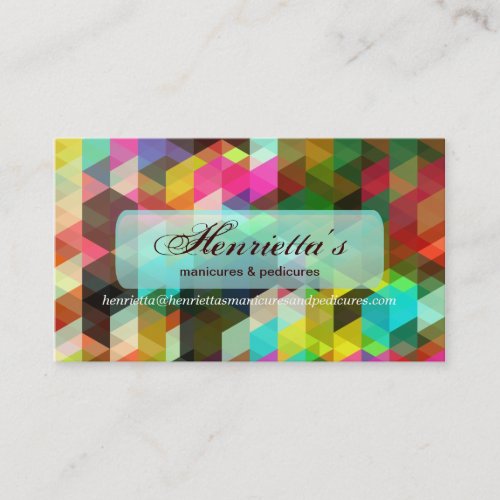 Cool Abstract Colorful Geometric Vector Pattern Business Card Template