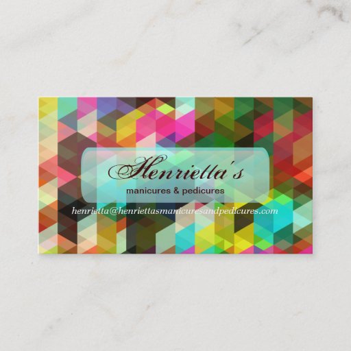 Customizable Cool Abstract Colorful Geometric Vector Pattern Business Card Template