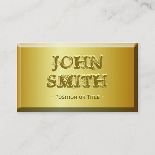 Customizable Fine Gold Brick Look with Custom Embossed Text Business Card