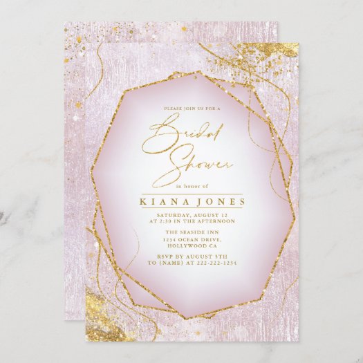 Fine Gold Lines Abstract Bridal Shower Mauve ID867