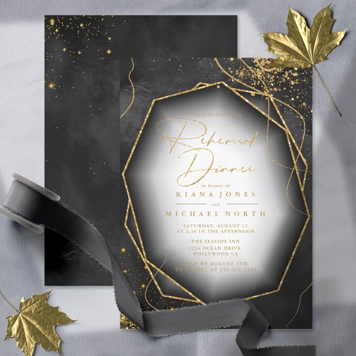 Fine Gold Lines Abstract Rehearsal Dinner Bk ID867