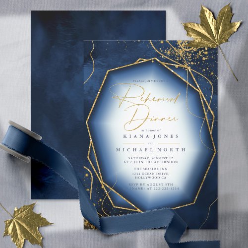 Fine Gold Lines Abstract Rehearsal Dinner Bl ID867