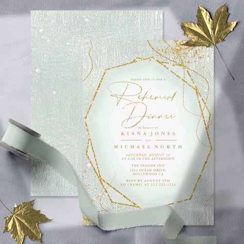 Fine Gold Lines Abstract Rehearsal Dinner Sg ID867