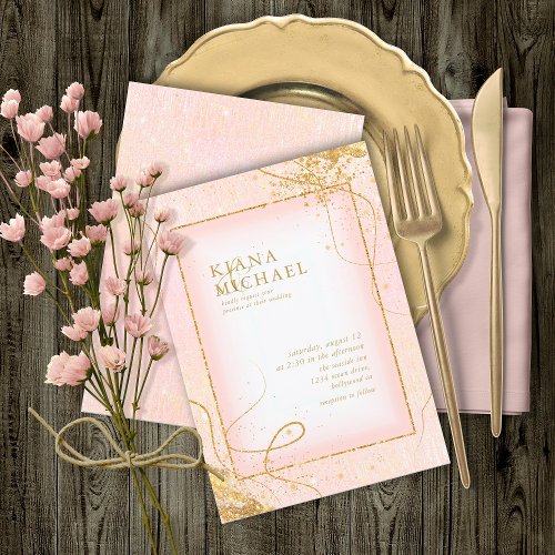Fine Gold Lines Abstract Wedding V2 Blush ID867