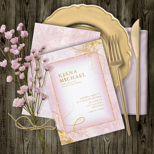 Fine Gold Lines Abstract Wedding V2 Mauve ID867