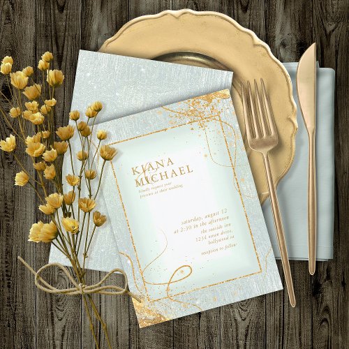 Fine Gold Lines Abstract Wedding V2 Sage ID867