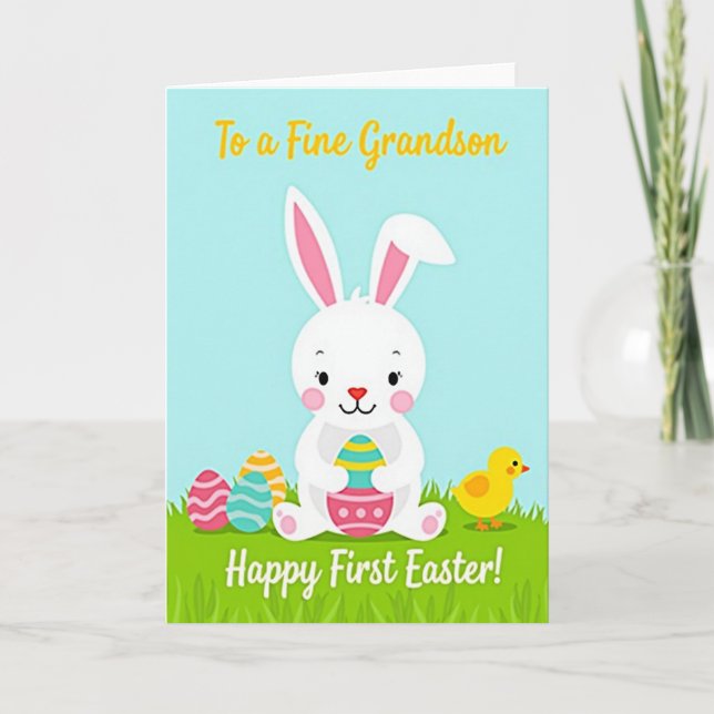 Fine Grandson Easter First Card (Front)