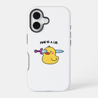 Fine Is a Lie – Funny Dark Humor iPhone 16 Case