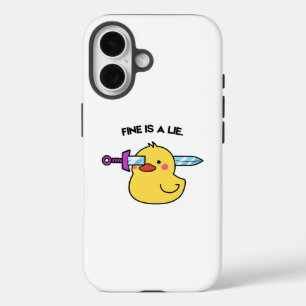 Fine Is a Lie – Funny Dark Humor iPhone 16 Case