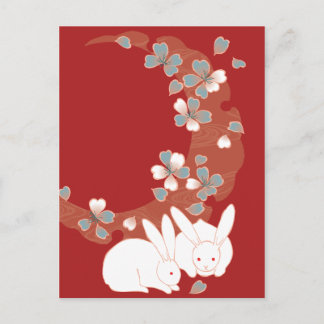 Fine Japanese Cute Cool Girly Retro Floral Postcard