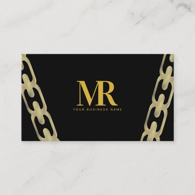 Fine Jewelry Big Foil Chain Business Branding Card (Front)