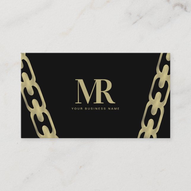Fine Jewelry Big Foil Chain Faux Gold Business Card (Front)