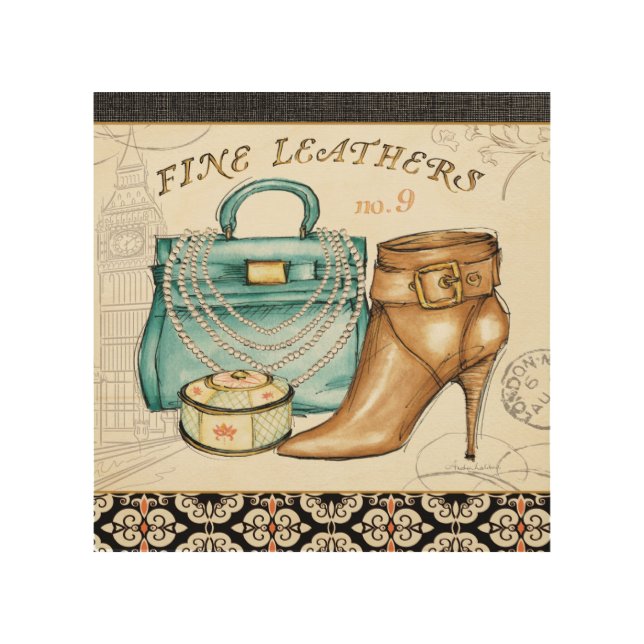 Fine Leather Bag and Shoe Wood Wall Decor (Front)