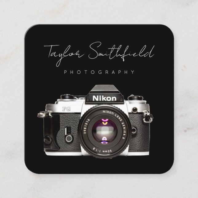 Fine Line Film Camera Photography Business Card (Front)