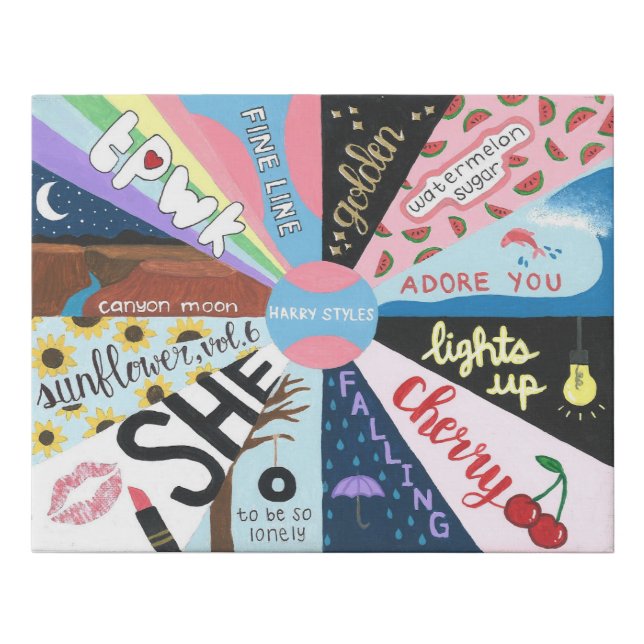 Fine Line Inspired Fan Art Faux Canvas Print (Front)