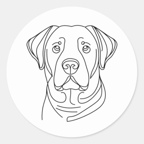 Fine Line Labrador Retriever Dog  Classic Round Sticker