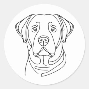 Fine Line Labrador Retriever Dog  Classic Round Sticker