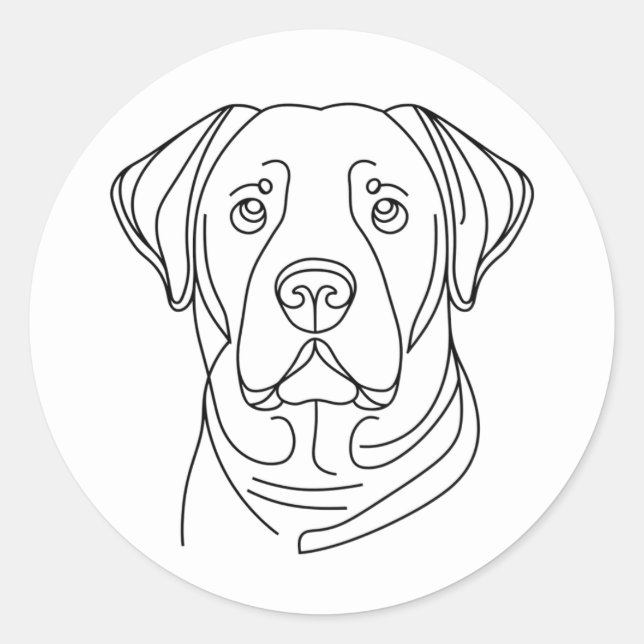 Fine Line Labrador Retriever Dog  Classic Round Sticker (Front)