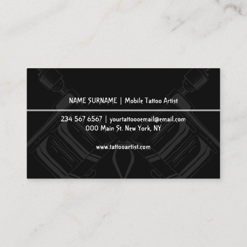 Fine Line Tattoo Appointment Business Card