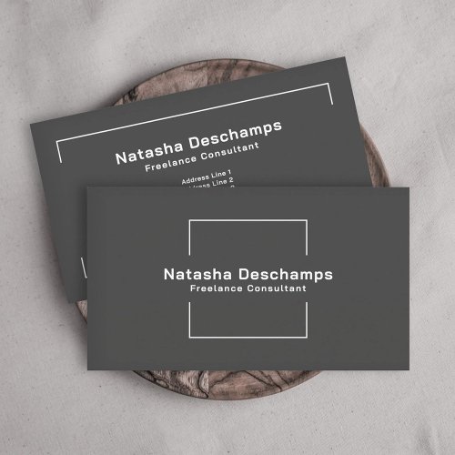 Fine_lined Square Minimalist Black Business Card