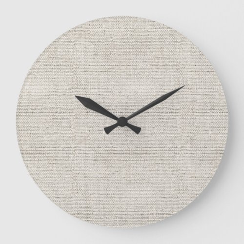 Fine Linen Fabric Light Neutral Modern Time Large Clock