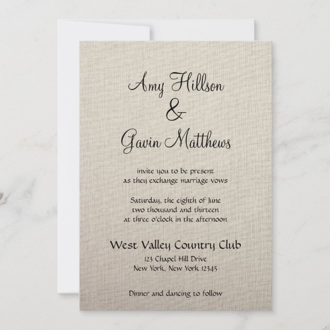 Fine Linen Invitation (Front)