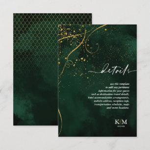 Fine Lines Gold Abstract Details Emerald ID867 Enclosure Card