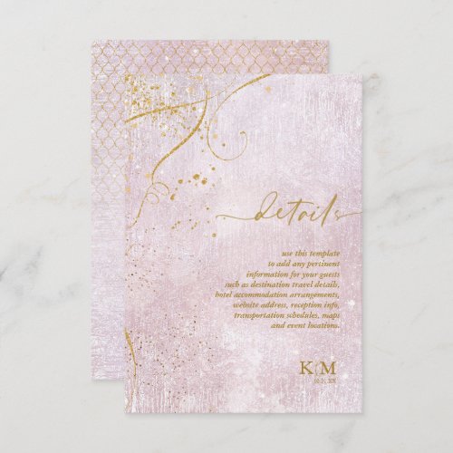 Fine Lines Gold Abstract Details Mauve ID867 Enclosure Card