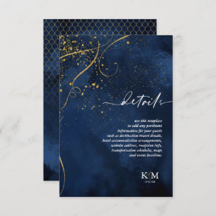 Fine Lines Gold Abstract Details Navy ID867 Enclosure Card