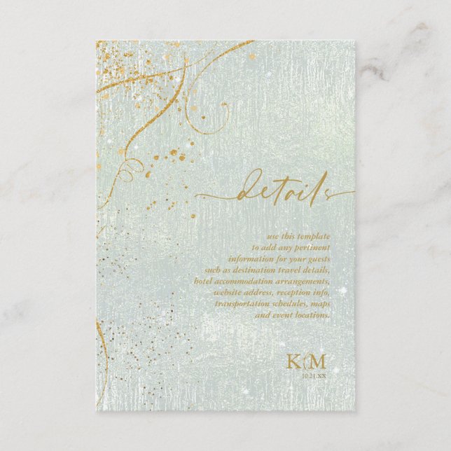 Fine Lines Gold Abstract Details Sage ID867  Enclosure Card (Front)
